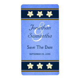 Rustic Blue Floral bespaart de datum waarop wijnet Etiket