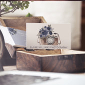 Rustic Blue Floral camera fotograaf Visitekaartje