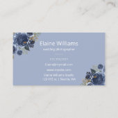 Rustic Blue Floral  camera fotograaf Visitekaartje (Achterkant)