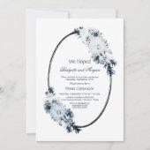 Rustic Blue Floral Elopement Celebration Kaart (Voorkant)
