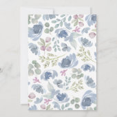 Rustic Blue Floral & Eucalyptus Wedding  Kaart (Achterkant)