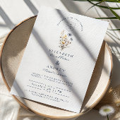 Rustic Blue Floral Garden Wedding Kaart