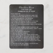 Rustic Blue Floral Garland Chalkboard Wedding Informatiekaartje (Achterkant)