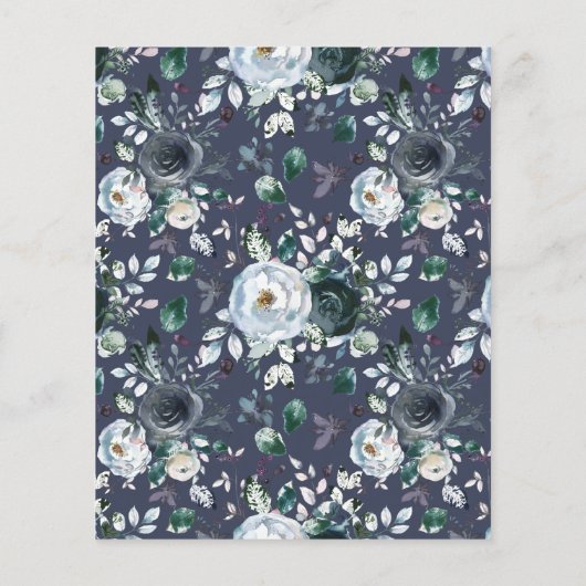 Rustic Blue Floral Heart Budget Weddenschap (Achterkant)