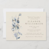 Rustic Blue Floral Minimal Vrijgezellenfeest Kaart (Voorkant)