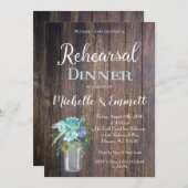 Rustic Blue Floral repetition Kaart (Voorkant / Achterkant)