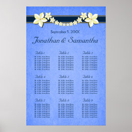 Rustic Blue Floral Wedding 9 Table Seating Charts Poster