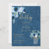 Rustic Blue Floral Wedding Instant Digital Kaart (Voorkant)