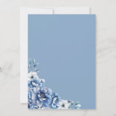 Rustic Blue Floral Wedding Kaart (Achterkant)