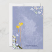 Rustic Blue Floral Wedding Save the Date (Achterkant)