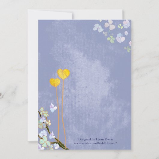 Rustic Blue Floral Wedding Save the Date (Achterkant)