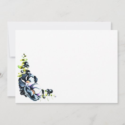 Rustic Blue Floral Wedding Save The Date (Achterkant)