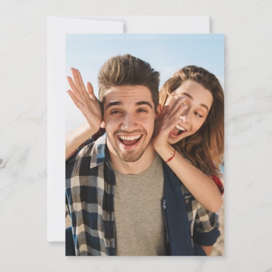 Rustic Blue Floral Wedding Save the Date Kaart (Achterkant)