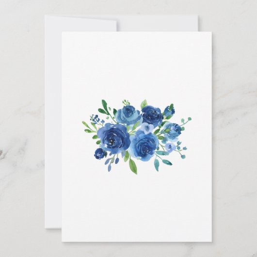 Rustic Blue Flowers Baby shower Invitation Kaart (Achterkant)
