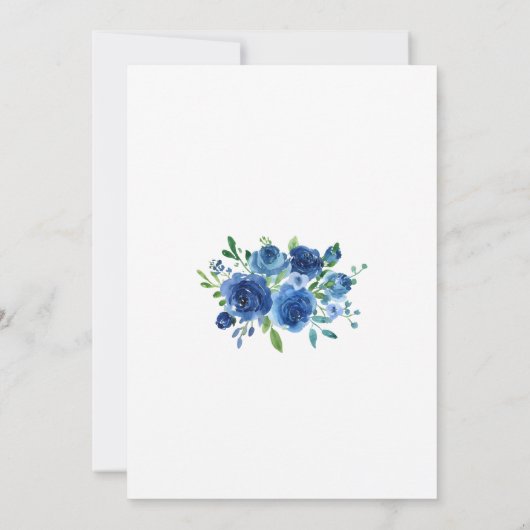 Rustic Blue Flowers Bridal Shower Kaart (Achterkant)