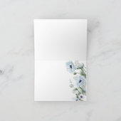 Rustic Blue Flowers White Dahlia Garden Dank je Bedankkaart (Binnen)