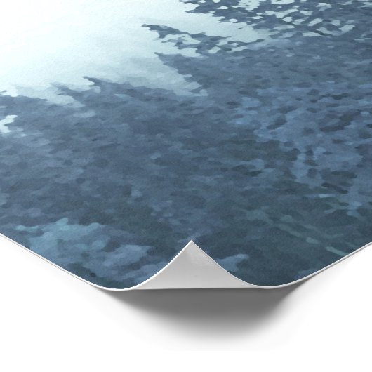 Rustic Blue Forest 6 Table Wedding Seating Chart Poster (Hoek)