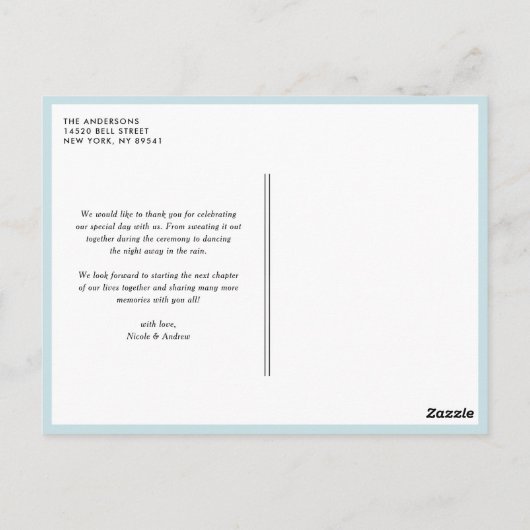 RUSTIC BLUE & GEEL MASON JARS DANK U BRIEFKAART (Achterkant)