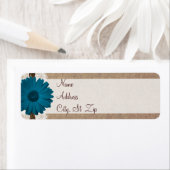 Rustic Blue Gerber Daisy Return Address Labels (Insitu)