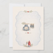 Rustic Blue Gingham Baby Q BBQ Baby Shower Kaart (Achterkant)