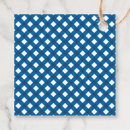 Rustic Blue Gingham BBQ Wedding Bedankt Bedankjes Labels (Achterkant)