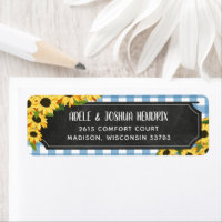 Rustic Blue Gingham Zonnebloemen BBQ Baby Shower