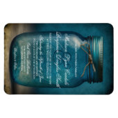 Rustic Blue Glass Mason Jar country Weddenite Magneet (Horizontaal)