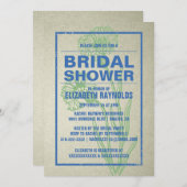 Rustic Blue & Green Bridal Shower-uitnodigingen Kaart (Voorkant / Achterkant)