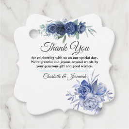 Rustic Blue Green Floral Waterverf Wedding Bedankjes Labels