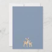 Rustic Blue Green Winter Oh Deer Baby Shower Kaart (Achterkant)