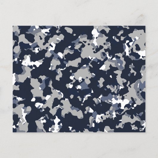 Rustic Blue Grey Camo Kraft Foto slaat de datum op (Achterkant)