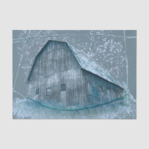 Rustic Blue Grey Distress Texture  Barn Tissuepapier