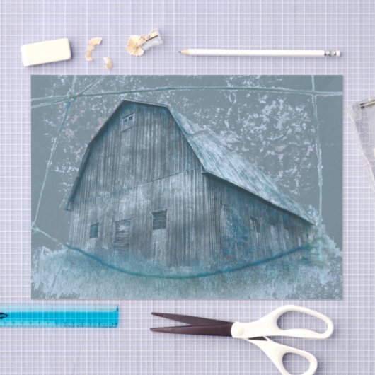 Rustic Blue Grey Distress Texture  Barn Tissuepapier (Craft)