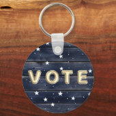 Rustic Blue Houten Sterren Stem Sleutelhanger (Voorkant)