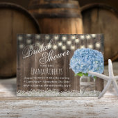 Rustic Blue Hydrangea Floral Jar Vrijgezellenfeest Kaart