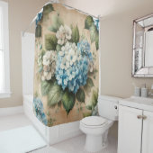 Rustic Blue Hydrangea  Floral Shower Curtain Douchegordijn (In situ)