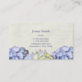 Rustic Blue Hydrangea Flowers Elegant Visitekaartje (Achterkant)