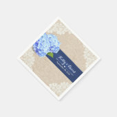 Rustic Blue Hydrangea Lace & Burlap Wedding Servetten (Hoek)