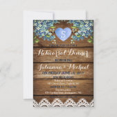 Rustic Blue Hydrangea & Lace Rehearsal Dinner Card Kaart (Voorkant)