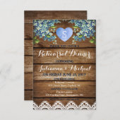 Rustic Blue Hydrangea & Lace Rehearsal Dinner Card Kaart (Voorkant / Achterkant)