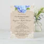 Rustic Blue Hydrangea Post Wedding Breakfast #2 Kaart (Staand voorkant)