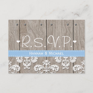Rustic Blue Hydrangea Wedding RSVP-reactiekaart RSVP Kaartje