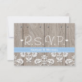 Rustic Blue Hydrangea Wedding RSVP-reactiekaart RSVP Kaartje (Voorkant)