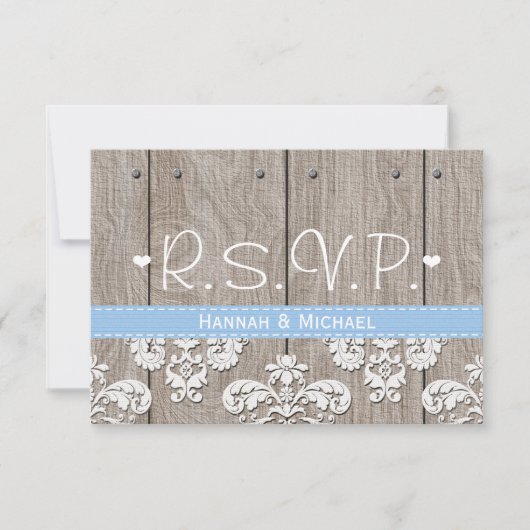 Rustic Blue Hydrangea Wedding RSVP-reactiekaart RSVP Kaartje (Voorkant)
