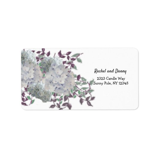 Rustic Blue Hydrangeas Floral Address Label (Voorkant)