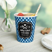 Rustic Blue Ik Doe BBQ Aangepaste Trouw Monogram