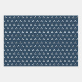 Rustic Blue Ivory Merry kerstsnowflake Inpakpapier Vel (Voorkant 3)