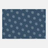 Rustic Blue Ivory Merry kerstsnowflake Inpakpapier Vel (Voorkant 2)
