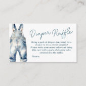 Rustic Blue Jean Denim Luier Raffle Baby shower Informatiekaartje (Voorkant)
