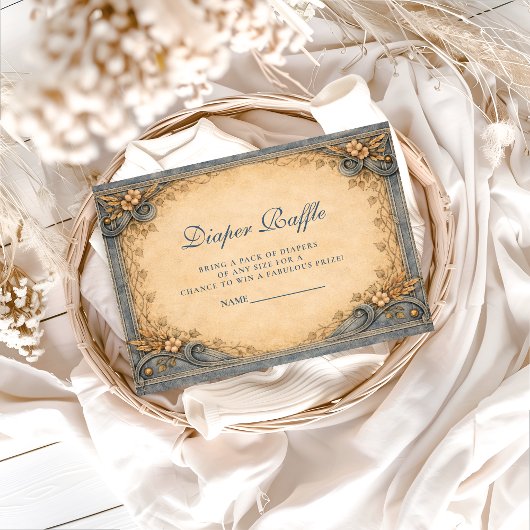 Rustic Blue Jeans Diapper Raffle Informatiekaartje
